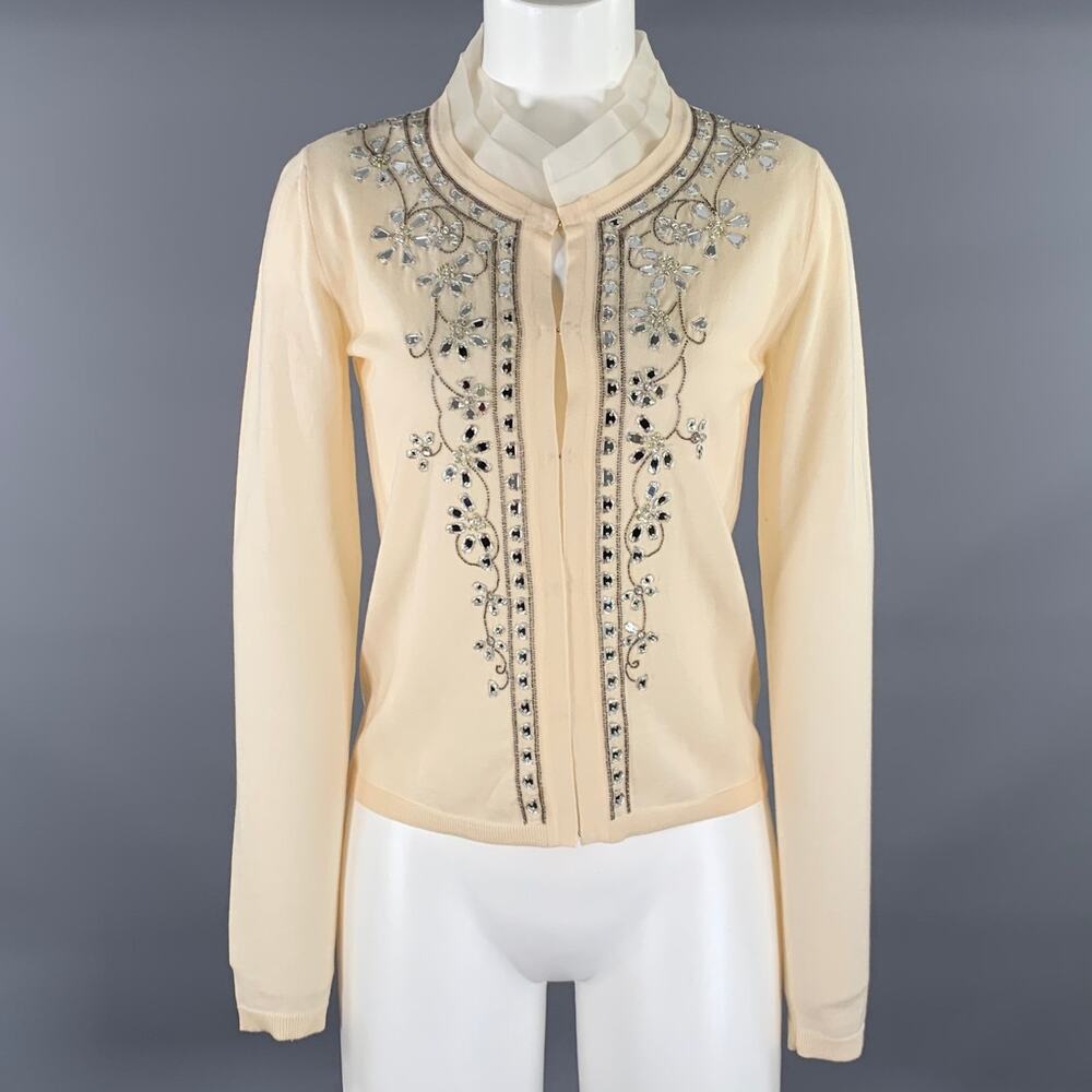EMILIO PUCCI Size S Beige Wool Cardigan